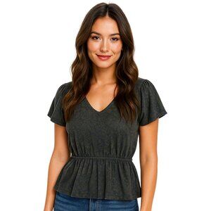 Lucky Brand Blue and Green Peplum T-shirt